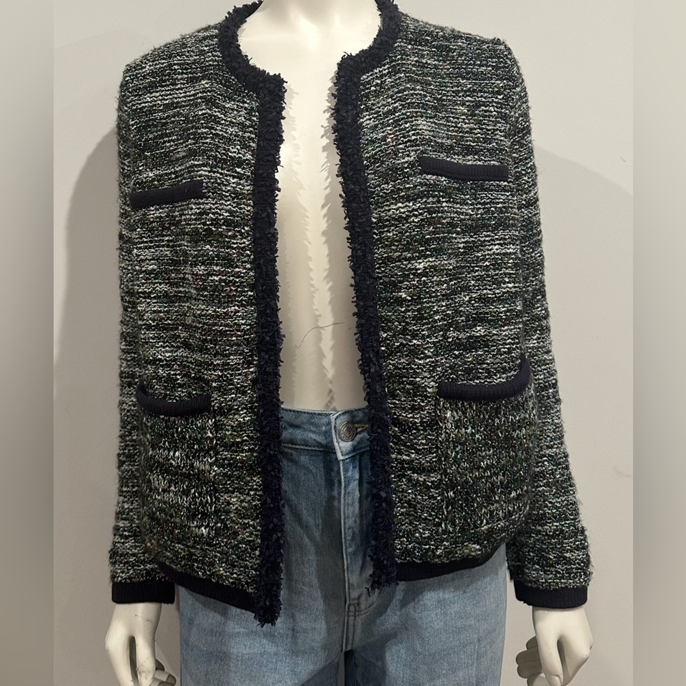 Ann Taylor Tweed Pocket Jacket in “Night Sky” – Rich Texture, Chic Fall Layer